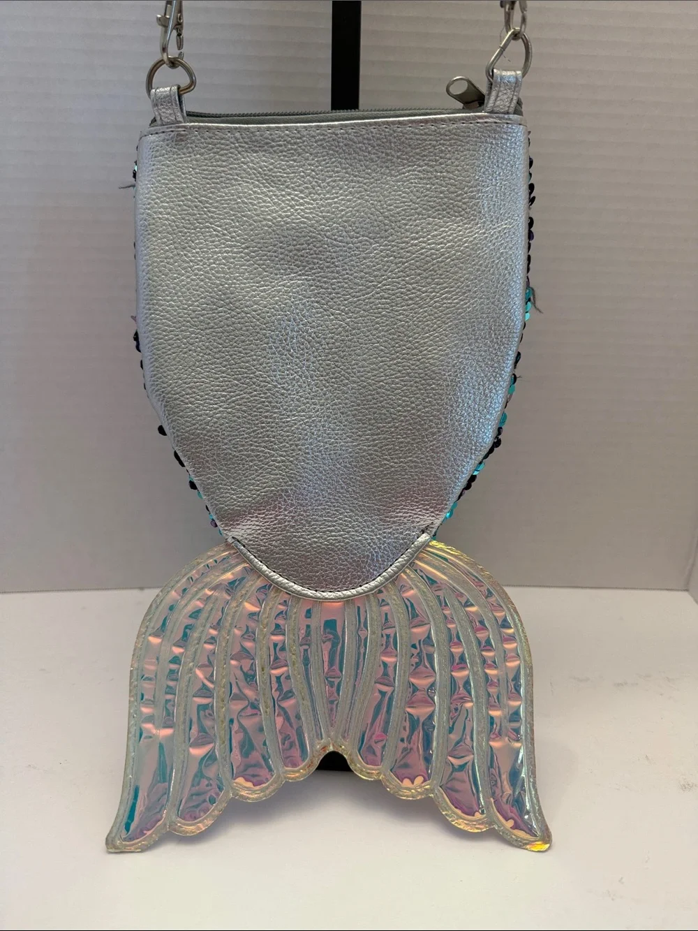 Sequin Mermaid Crossbody Bag - Turquoise & Purple